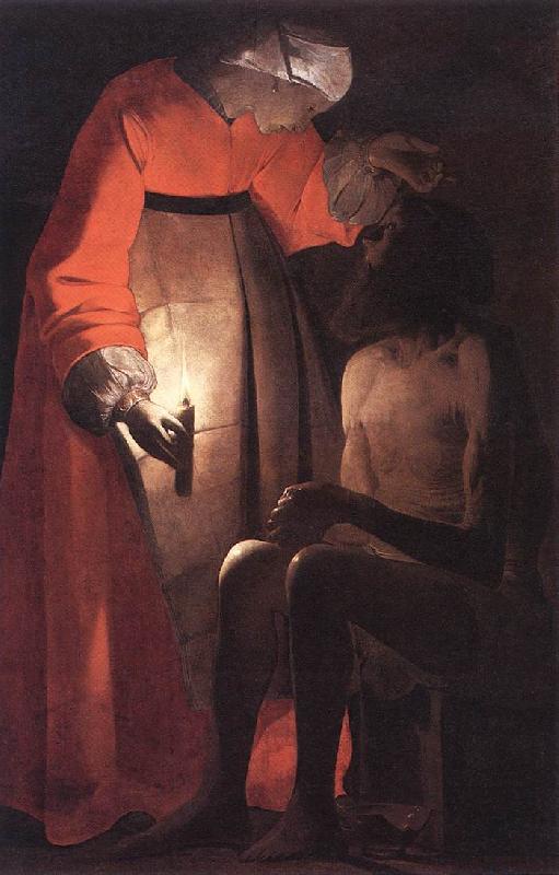 LA TOUR, Georges de Job Mocked by his Wife Germany oil painting art